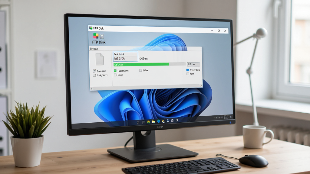 һ�ŵ�����Ļ��ͼ��չʾFTP Disk����������Windows 11ϵͳ�ϣ���������ʾ�ļ�������ȣ���Χ����Ϊ����İ칫�������дʵ��������Ȼ���Ű�������ϸ�ڷḻ�����ʸ��壬�ɾ��޶���Ԫ��