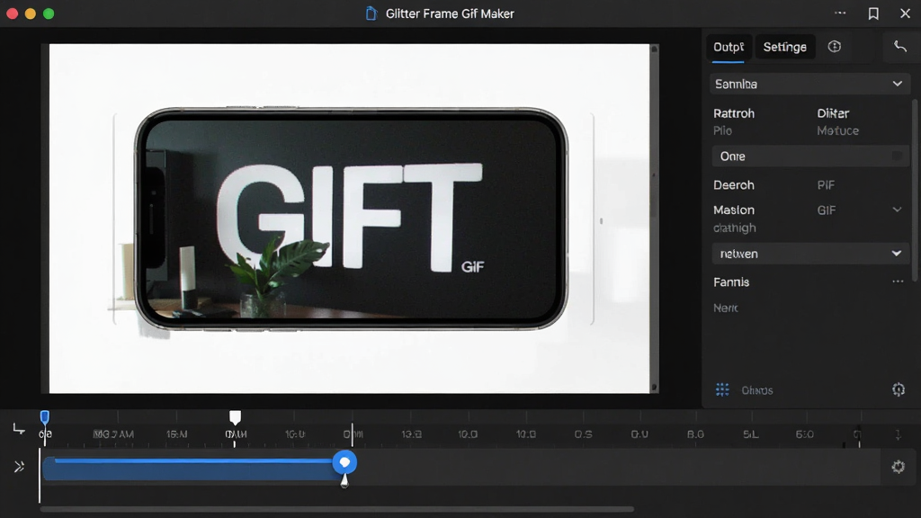 һ��չʾGlitter Frame Gif Maker�������ֻ���Ƶת��ΪGIF�Ĳ������棬�����Ϸ�Ϊ��ƵԤ�����ڣ��·�ʱ����������ɫ��ȡ���飬�Ҳ�Ϊ���������壬����Ϊ��ɫ���⣬�����ִ���ϸ�����������ʸɾ����޶���Ԫ��