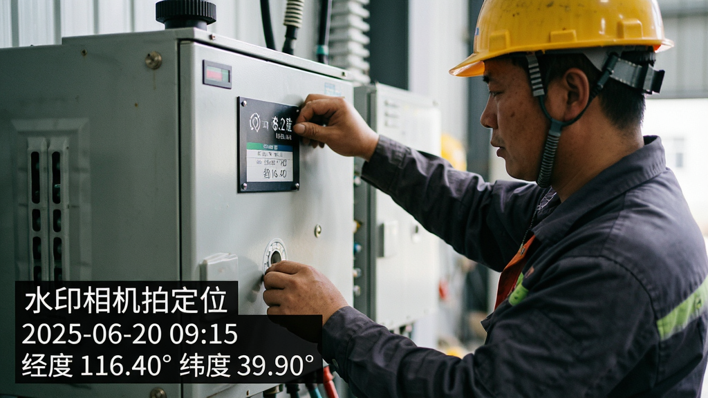 ���壺һ�Ŵ��С�ˮӡ����Ķ�λ��ˮӡ��ʵ����Ƭ����Ƭ����Ϊһ���������ڼ���豸��ˮӡ��ʾ��2025-06-20 09:15���͡����� 116.40�� γ�� 39.90�㡱�����֣���Ƭƽ��չʾ��ˮӡλ�����½ǣ������ɶ����Ű棺ˮӡ���ֲ��ú�ɫ��͸���װ��֣��Ű��������񣺼�ʵ��Ӱ�����Ȼ���ߣ�ϸ�ڣ�ˮӡ�����޾�ݣ��豸�ͺ���ʱ�侫ȷ�����ʣ����壬�ɾ����޶���Ԫ�ء�
