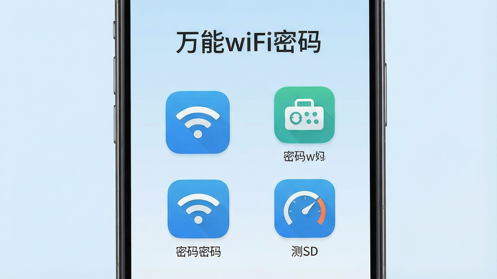 һ��չʾ�����ֻ���Ļ��ͼƬ����Ļ������ʾ������wifi���롱Ӧ�������棬���������ִ�������Ϊ����ɫ���䣬��������WiFi�ź�ͼ�ꡢ�������ͼ��Ͳ���ͼ�꣬�����������Ű�������������ƽ�������ʸ��壬�ɾ����޶���Ԫ��