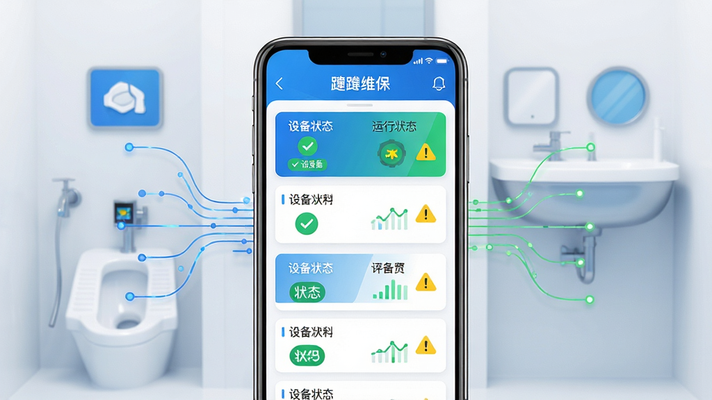 ���壺�����ֻ���Ļ��ʾ�׶�ά��Ӧ�ý��棬�����Ǽ����ǻ۹��޳��������жױ�����ϴ��̨���豸ͼ�꣬������ʾ�豸�б�������״̬ͼ�ꡣ���֣��ֻ����У���������չʾ�豸״̬��Ƭ����Χ�����������������Ű棺�豸������״̬��ǩ�������룬��ɫ����ɫ����ɫΪ��������ִ��Ƽ��У���ƽ����ơ�ϸ�ڣ���Ļ�ϵ��豸ͼ�������ɫ�Թ��ͻ�ɫ������ţ�����ɾ������ʣ�������Ⱦ���ɾ����޶���Ԫ�ء�