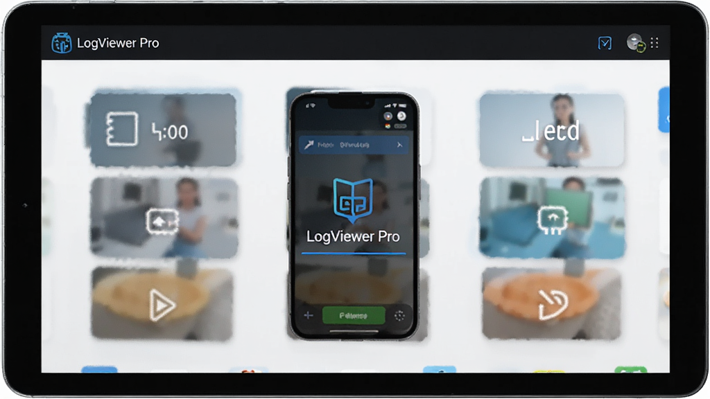 LogViewer Pro ������Windowsƽ���ϵĴ��ؽ��棬չʾ�ƶ��˲��֣���ť������������ּ�࣬����ִ���ϸ�ڷḻ�����ʸɾ����޶���Ԫ��