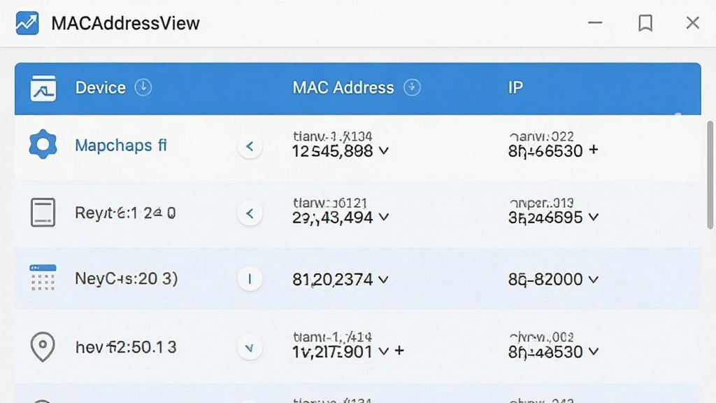 MACAddressView�������ͼ��չʾ�豸�б���MAC��ַ��IP��ַ��Ϣ��������������������ɫ���ִ���ƽ����Ʒ��ϸ�ڷḻ�����ʸɾ����޶���Ԫ��