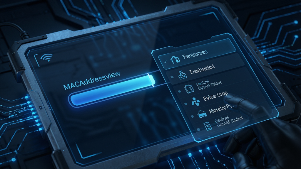 MACAddressViewɨ�����ʾ��ͼ��չʾ���������豸�б���̬���£�δ���пƼ������ɫ��Ч��ϸ�ھ��£������������޶���Ԫ��