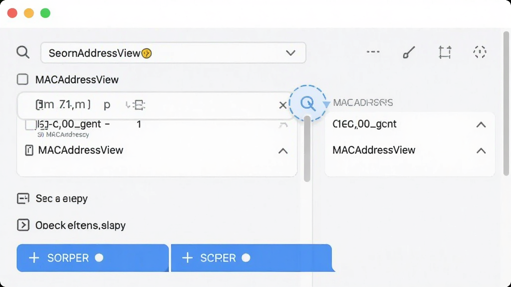 MACAddressView�������˹��ܽ�ͼ��չʾɸѡ�������������������࣬ǳɫ���ϸ�����������ʸɾ����޶���Ԫ��