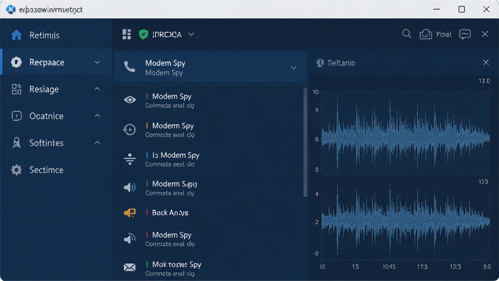 Modem Spy����������չʾ����๦�ܵ��������Ҳ�ͨ����¼�б��벨��ͼ�������������ִ���Լ�������ɫ��Ϊ��������ɾ����࣬�߷ֱ��ʣ�ϸ�ڷḻ
