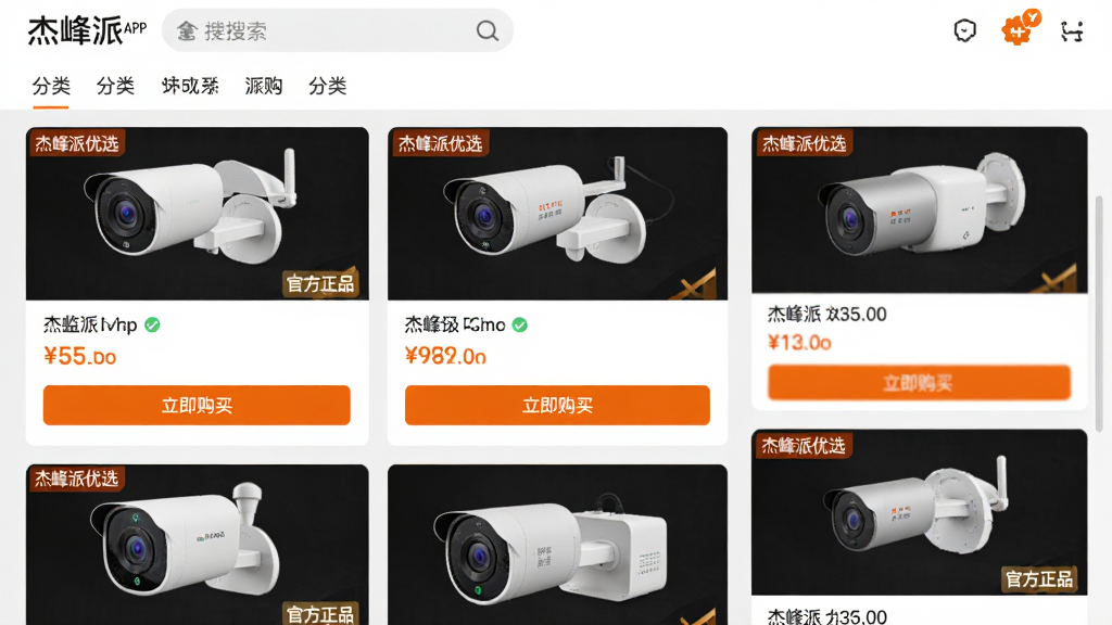 ���壺�ܷ���APP�ڵ��豸�ɹ�ҳ�棬չʾ�������ͷ�����豸����Ʒ��Ƭ���м۸�͡��ٷ���Ʒ����ǩ�����֣��ٲ���ʽ��Ʒ�б�������Ϊ�������ͷ���ɸѡ��ǩ���Ű棺��Ϣ��Ƭʽ��ƣ�ͼƬΪ��������Ϊ������񣺵���ƽ̨��񣬰�ɫ��������ɫ��ť��ϸ�ڣ���Ʒͼ�ϱ�ע���ܷ�����ѡ�����ײ��С��������򡱰�ť�����廭�����������ʣ��ɾ����޶���Ԫ�ء�