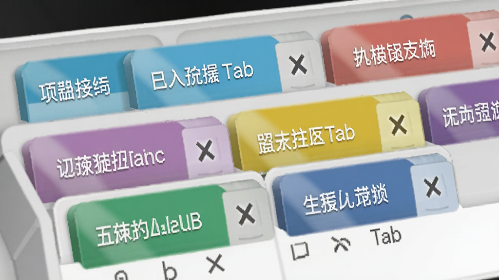 ��������ΪOffice Tab��ǩ����д����ʾ�����ɫ��ǩҳ��ÿ����ǩ�ϴ����ĵ����ƺ͹رհ�ť������Ϊ�������У��Ű����룬���Ϊ��ƽ��UI��ƣ�ϸ��ͻ����ǩ������к͸���״̬�����������ɾ����޶���Ԫ��