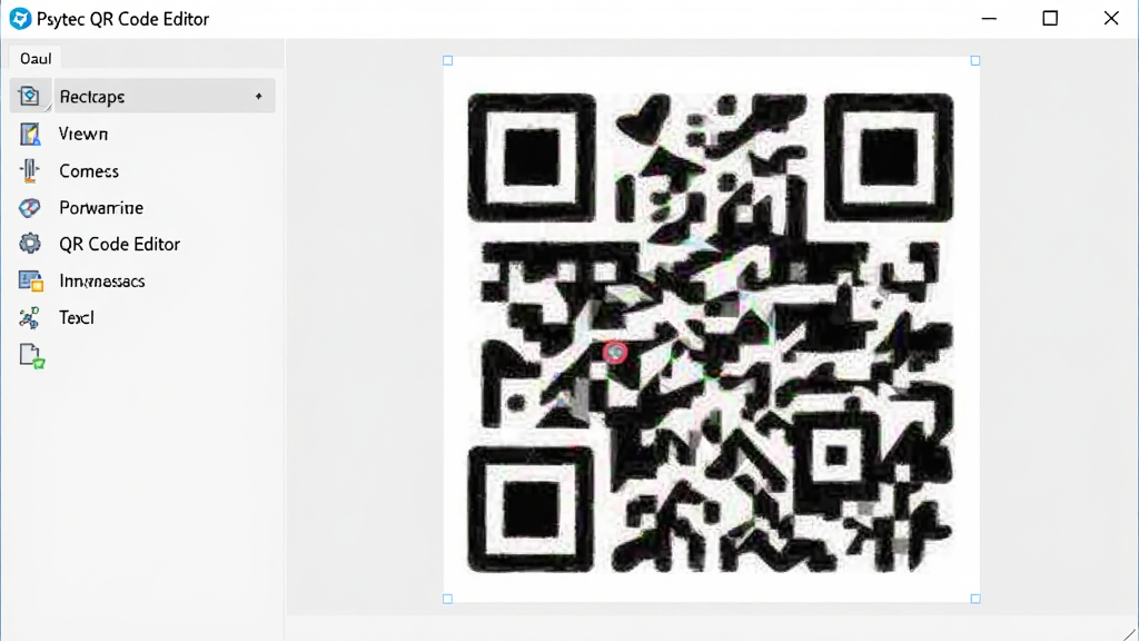 һ��չʾPsytec QR Code Editor����������ĵ��Խ�ͼ�����������������Ϊ���������Ҳ�Ϊ��ά��ʵʱԤ�����򣬱���Ϊǳ��ɫ���������ִ�רҵ�������������޶���Ԫ��