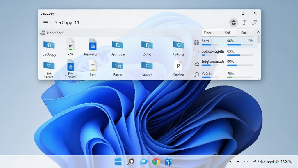 չʾSecCopy������Windows 11ϵͳ�����е������ͼ������Ϊ΢��Ĭ�ϱ�ֽ����������ϵͳ�����ںϣ�����չʾ�����ڽ��еĸ��������б���ϸ�ڰ����ļ�ͼ������Ȱٷֱȣ����������ɾ�