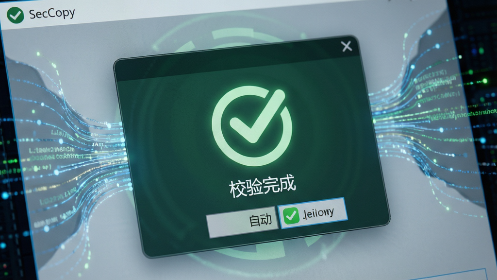 ��д��ͷչʾSecCopy��������ɸ��ƺ��Զ�����У��ɹ�����ʾ���ڣ����ڱ���Ϊ����ɫ�Թ�ͼ�꣬Χ�ƴ�����������������ۣ����Ƽ��У���������ͻ����ϸ��չ�֡�У����ɡ����������������ɾ�