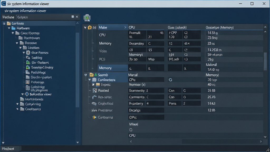 һ���ִ���Լ���ĵ���������д����Ļ��������ʾ��siv-system information viewer�������棬����������ɫ�ͻ�ɫΪ�����������Ӳ��������״�б����Ҳ�չʾCPU���ڴ桢�������ϸ�������񣬻���ɾ����࣬ϸ�����������ʸ��壬�޶���Ԫ�أ�ͻ��������רҵ������Ϣ�ḻ�ȣ����ֱ�ע
