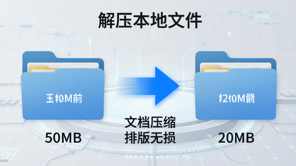 ����ѹ�����ļ���Ӧ�ù���չʾͼ�����������ѹ��ǰ���ĵ��ļ��У������עΪ50MB���Ҳ��Ǿ�������ѹ�����ͬһ���ĵ��ļ��У������עΪ20MB���м���һ����ɫ�ļ�ͷ���ӣ���ͷ�·������֡��ĵ�ѹ�� �Ű����𡱣�����Ϊǳ��ɫ�ĿƼ�������������Ƽ�����ˣ�����������ͻ�������ĸ�Чѹ������