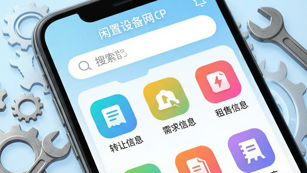 ��������Ϊһ�������ֻ���Ļ��д����Ļ��������ʾ�������豸����APP���棬���涥�������������·��ֲ���ת����Ϣ����������Ϣ����������Ϣ���Ȳ�ɫ����ͼ�꣬����Ϊ����ɫ���䣬��Χ�г��֡����ֵȹ�ҵԪ�ص�׺�����������������Ƽ����빤ҵ���ϣ����ʸ��壬�ɾ��޶���Ԫ�ء�