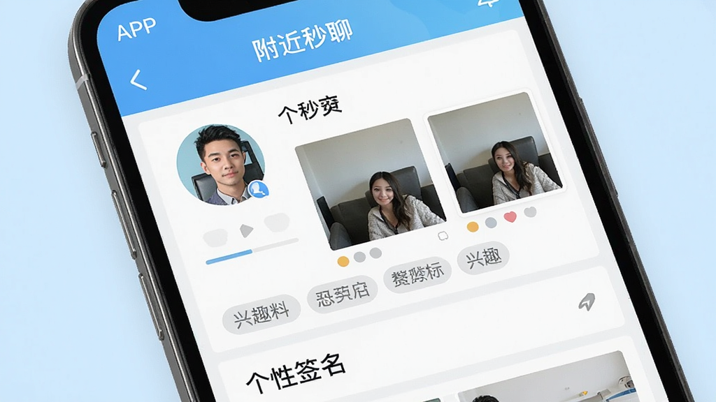 ��������Ϊ�ֻ���Ļչʾ������ҳ�༭���棬����ͷ����ᡢ��Ȥ��ǩ������ǩ���Ȱ�飬��Ļ�Ϸ��С��������ġ�APP�����ƣ�����Ϊǳ��ɫ���������������Ϊ�������ϸ�ڷḻ�����ʸɾ����޶���Ԫ�أ�ͼƬ��������������������ġ�