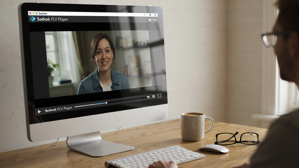 ����Ϊһ������ĵ������棬��Ļ����ʾSothink FLV Player���ڲ�����Ƶ���Ա���һ�����Ⱥ�һ���۾�������Ϊ���ӽǶȣ�չ���û��������ʵعۿ���Ƶ�ĳ������Ű���Ȼ����Χ���ɡ����дʵ����Ӱ��͡�ϸ�ڰ�����Ļ�����������·�����ʸ���ɾ����޶���Ԫ�أ������֡�