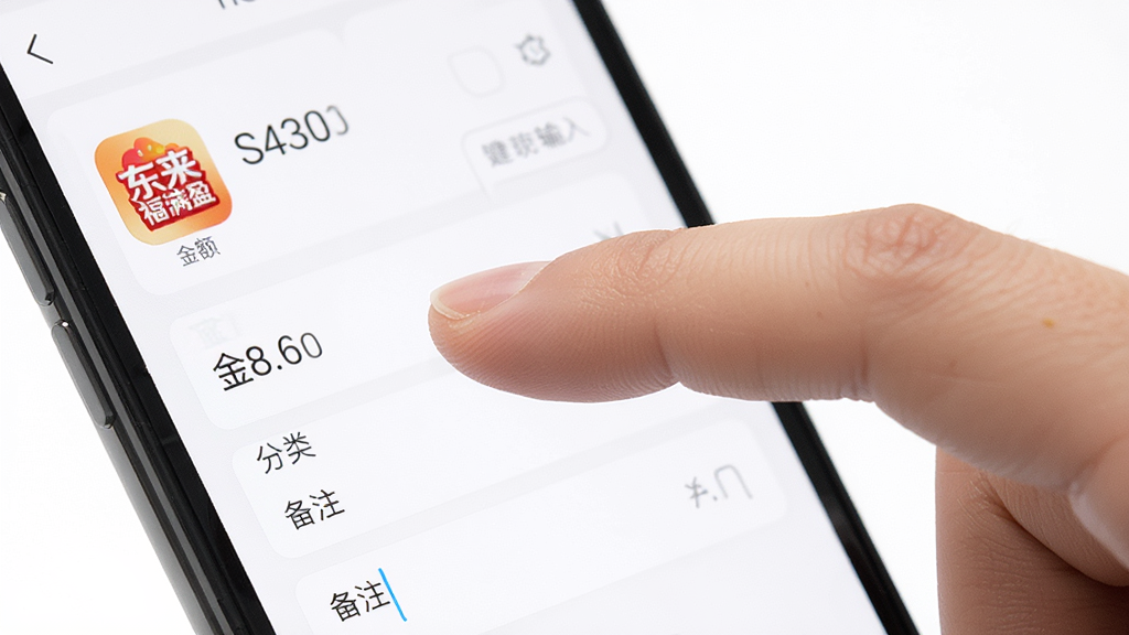 画面主体为一只手正在点击手机屏幕上的