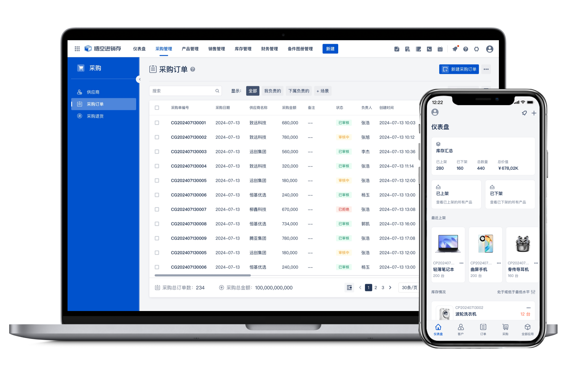 如意进销存管理系统 安卓版 操作界面