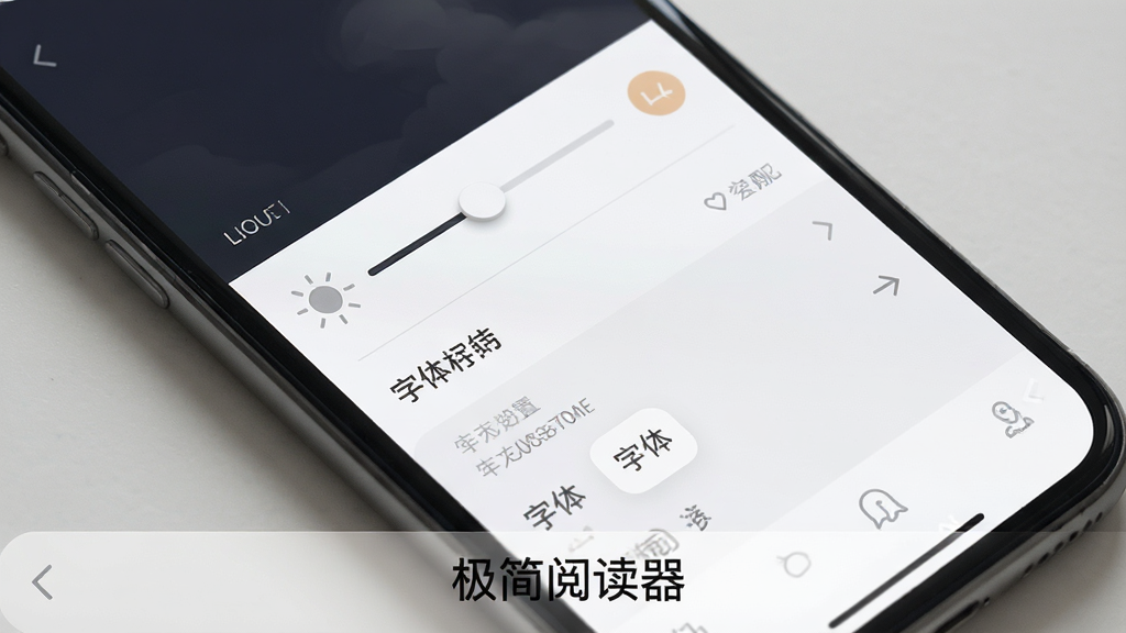 �����Ķ���ҹ��ģʽ���������ý��棬����Ϊ�ֻ���Ļ��չʾ�Ķ�ҳ��ı���ɫ�����ֵ���ѡ����ּ�࣬�����ͣ�ϸ�ڰ������Ȼ��������ѡ���б�������ϸ��ɾ����޶���Ԫ�أ�ͼƬ�ײ���ע�������Ķ�����