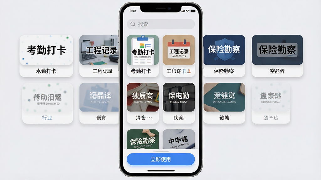 ���壺ˮӡ����޸Ķ�λӦ�õ�ˮӡģ��ѡ����棬��Ļ��չʾ�����ҵģ������ͼ���硰���ڴ򿨡��������̼�¼���������տ��족�ȡ����֣��ֻ�������ʾ��ģ��������״���У�ÿ������ͼ�·��������ơ��Ű棺����Ϊ���������м�Ϊģ�����񣬵ײ�Ϊ������ʹ�á���ť����񣺼�������񣬱���ǳ��ɫ��ģ�忨Ƭ��Բ����Ӱ��ϸ�ڣ�ÿ��ģ������ͼ����ʾˮӡ��ʽԤ��������������ɫ�ʴ���רҵ�����ʣ�����ϸ�壬����ɾ����ࡣ
