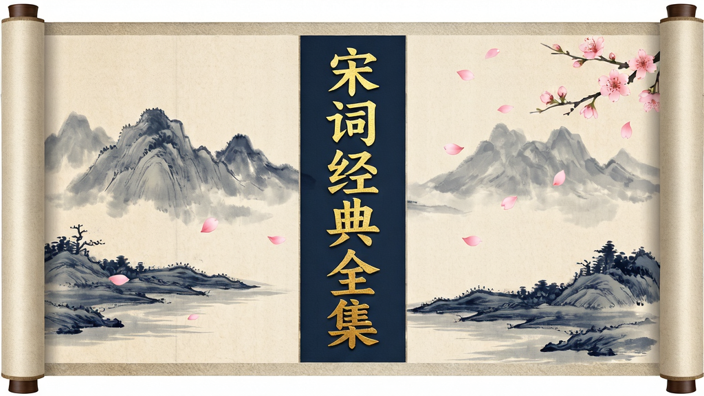 一幅古风画卷缓缓展开,中央竖排版书写着