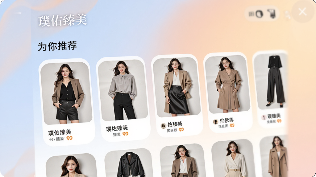 璞佑臻美App首页个性化推荐展示图,页面包含