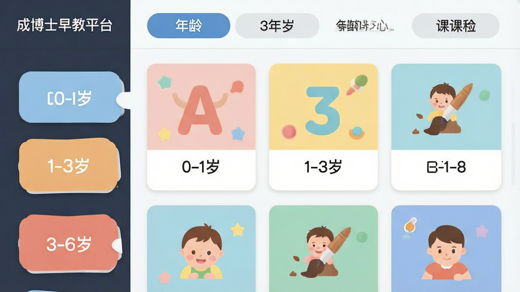 ���壺�ɲ�ʿ���ƽ̨����չʾ����γ��б������������ֶα�ǩ���Ҳ��ǿγ̿�Ƭ�����֣����½ṹ���Ϸ�Ϊ���䵼�����·�Ϊ�γ̿�Ƭǽ���Ű棺��Ƭ�������У�ÿ����Ƭ���пγ�ͼ������ơ���񣺱�ƽ����ƣ�ɫ����͡�ϸ�ڣ���Ƭ�ϱ�ע��0-1�ꡱ����1-3�ꡱ����3-6�ꡱ�ȱ�ǩ���γ�ͼ������ĸ�����֡����ʵȡ����ʣ���������࣬�ɾ����޶���Ԫ�ء�