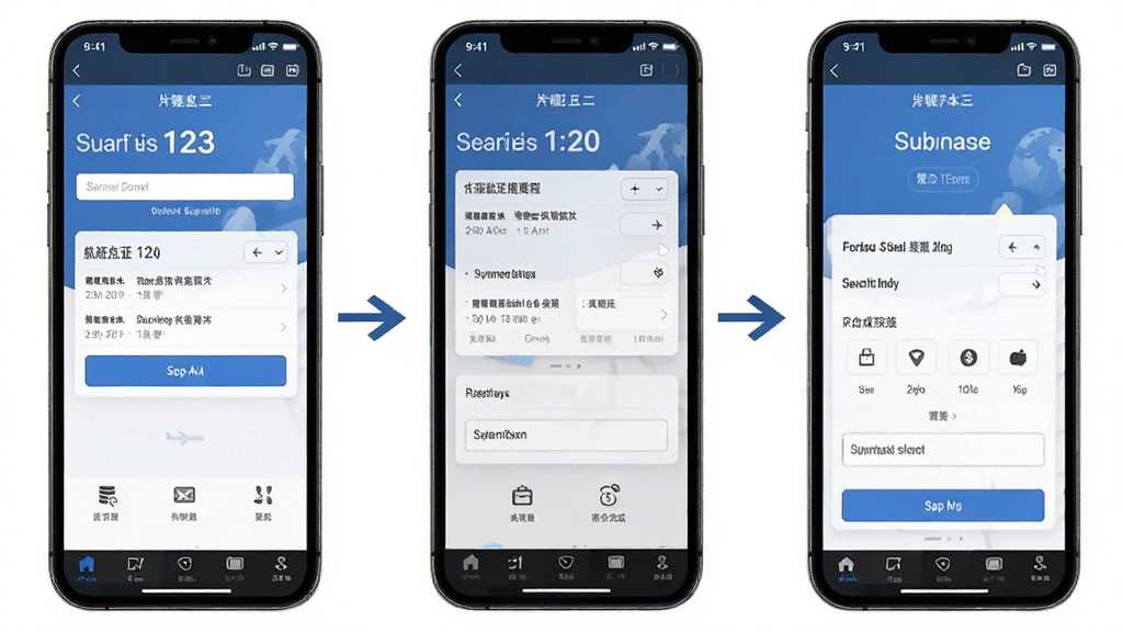 航班123机票查询软件使用教程步骤图,展示从搜索航班到支付完成的流程,包含手机操作界面截图拼贴,风格简洁明了,步骤标注清晰,背景白色,画质高清,干净无多余元素。