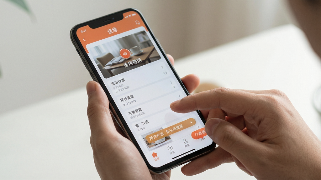 佳缘使用场景示意图,主体为手机持握展示应用界面,布局自然,风格真实,细节包括用户操作手势、界面高亮提示,画质清晰,干净无多余元素