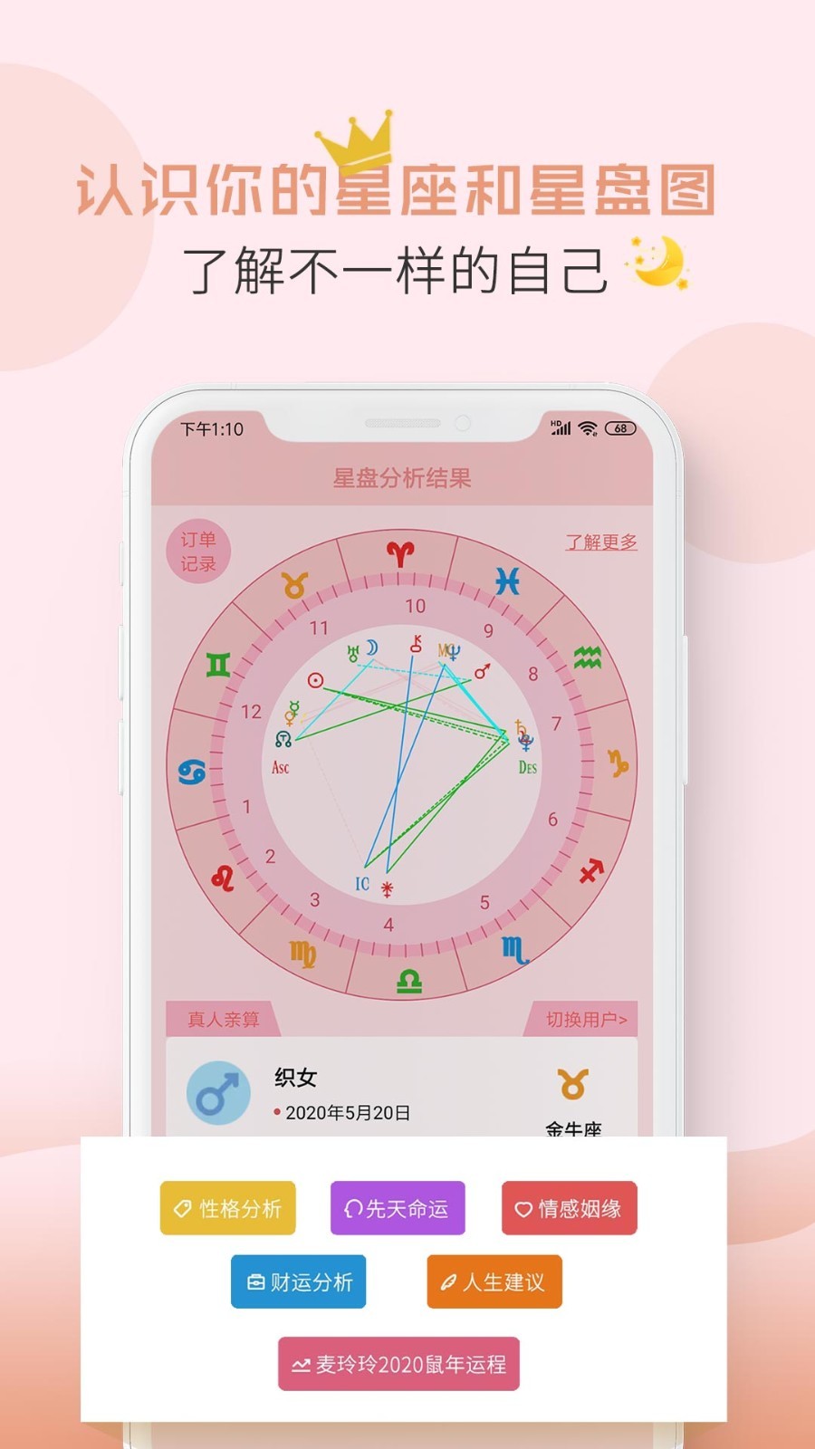 测测星盘app婚姻感情运势分析教程