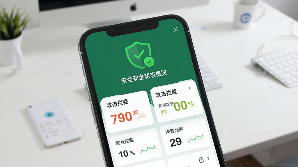 ��������ȫ���ƶ���Զ�̼�ؽ��棬�ֻ���Ļչʾ��������ȫ״̬����������Ϊ��ɫ��ȫ��ʶ���·�Ϊ��������ͳ�ƿ�Ƭ������Ϊ������棬���ʸɾ�
