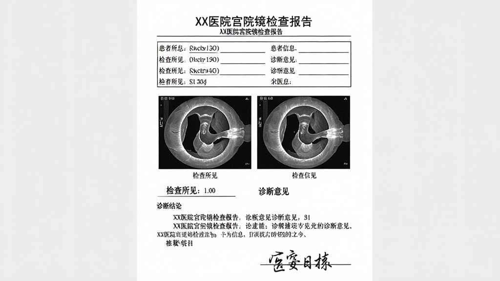 ���壺һ�Ŵ�ӡ�����Ĺ�ǻ��ͼ�ı��棬�����ϰ���������Ϣ�����ͼ����Ͻ��ۼ�ҽ��ǩ�������֣�����A4ֽ�������У��Ϸ�ΪҽԺ���ƺͻ�����Ϣ�����м�Ϊ���Ź�ǻ��ͼ���·�Ϊ��Ͻ��ۺ�ҽ��ǩ�������Ű棺������ͼ�񲼾ֹ��������׵õ�����񣺱�׼ҽ�Ʊ�����ʽ���ڰ�Ϊ����ͼ��������ϸ�ڣ����涥���С�XXҽԺ��ǻ����鱨�桱������ͼ���·���ע�����������������������ǩ��������д���ʼ������ʣ����壬�ɾ����޶���Ԫ�ء�