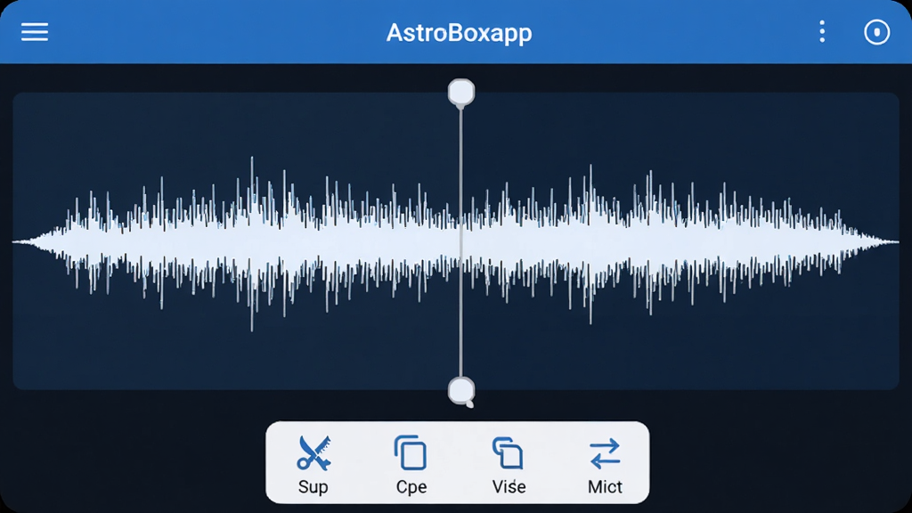 չʾAstroBoxapp����Ƶ�༭���棬��Ļ������ʾ�Ŵ���������Σ����������������϶��Ĳü���ǣ��ײ��������������С����ơ�ճ������ϵ�ͼ�꣬�������࣬������ɫ��ϸ�ڷḻ�����ʸ���ɾ�