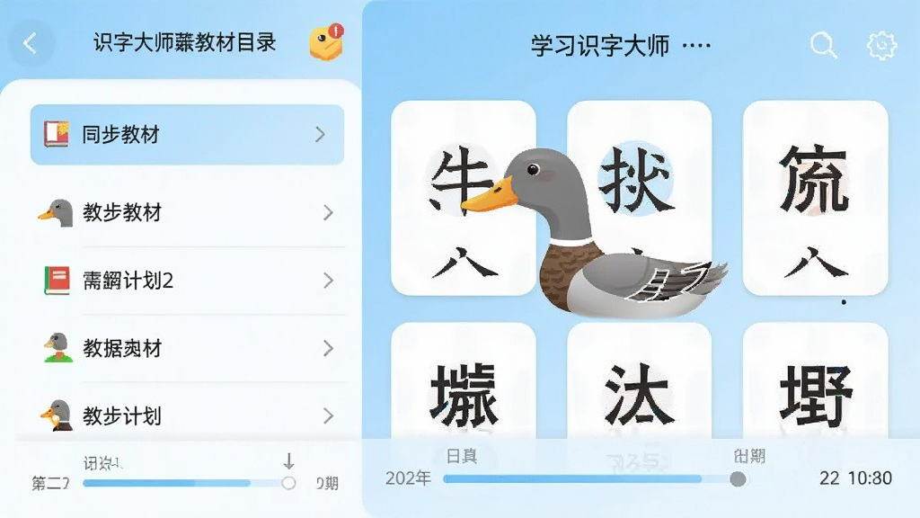 ��������Ϊ��Ѽ��ʶ�ִ�ʦApp��ѧϰ�ƻ����棬����ǽ̲�Ŀ¼�б����Ҳ������ֿ�ƬԤ��������Ϊ���ҷ�������Ʒ������������ǳ��ɫΪ��ɫ����ϸ�ڰ�����ͬ���̲ġ���ǩ�����ڽ����������ʸɾ��޶���Ԫ��