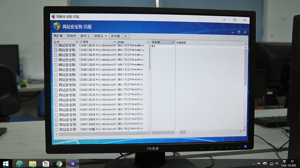 ���壺��վ��ȫ��IIS����Windows�����������еĽ��棬���֣�������������ʾ����ͼ�꣬������չʾ������־���Ű棺��־�б�����չʾ�������ʵ����������������ϸ�ڣ���Ļ��ʾ����վ��ȫ�� IIS�桱�����棬���ʣ����塢��ʵ���޶���Ԫ��