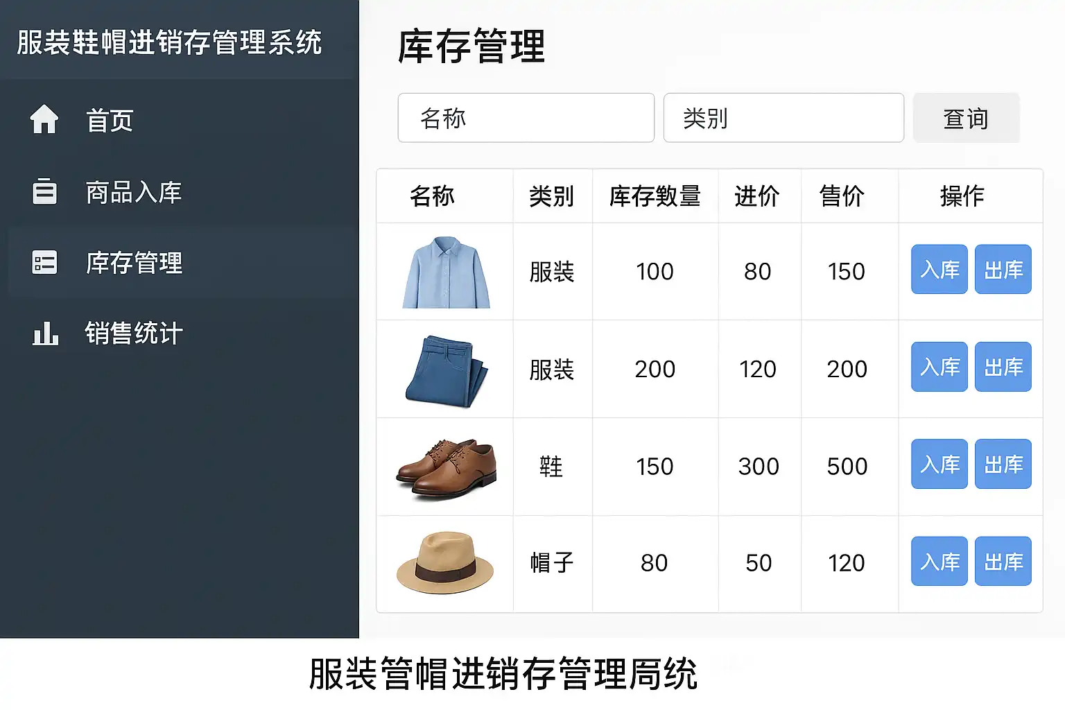 鼎丰服装鞋帽进销存系统 安卓版 操作界面