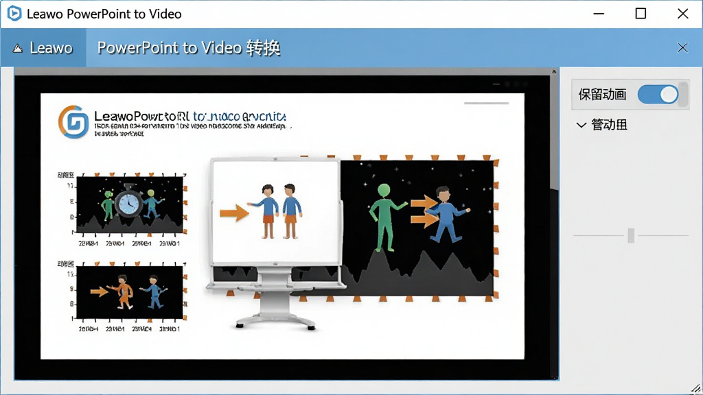 һ��չʾ Leawo PowerPoint to Video ת�������б����������õĽ��棬Ԥ����������ʾ���ж���Ԫ�صĻõ�Ƭ���Ҳ��С��������������أ�������רҵ����������������ɫ������������ϸ��