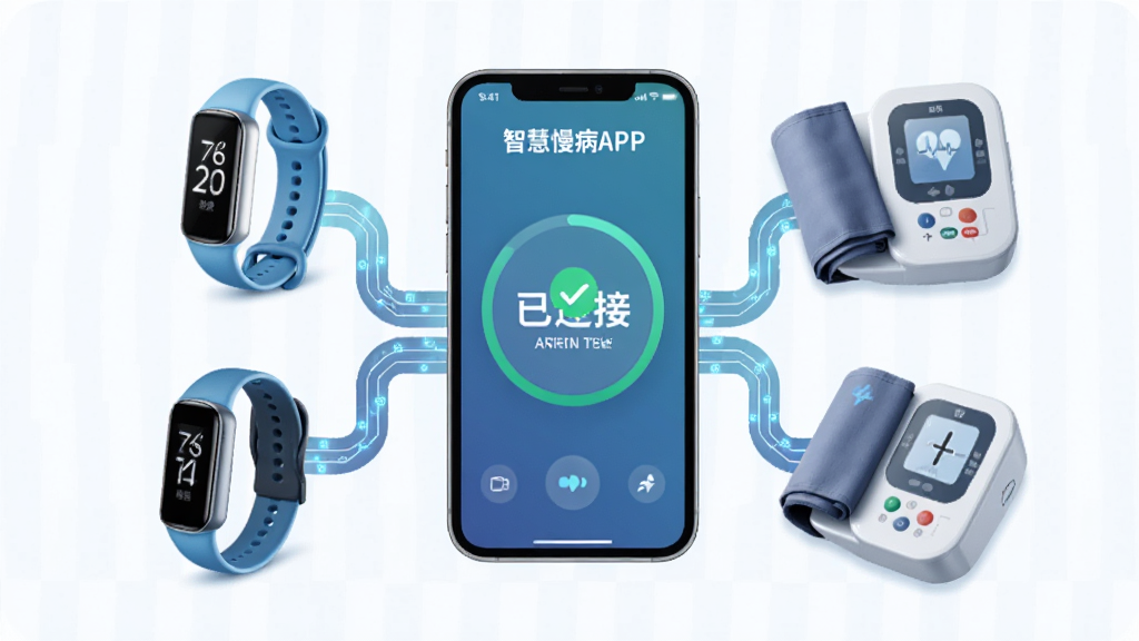 ���壺�ǻ�����APP�������ֻ���Ѫѹ������ʾ�⣬���֣��豸Χ���ֻ����У��Ű棺�����ֻ���ʾ�������ӡ�״̬����񣺿Ƽ��в廭��ϸ�ڣ������������������ʣ��������ɾ����޶���Ԫ��