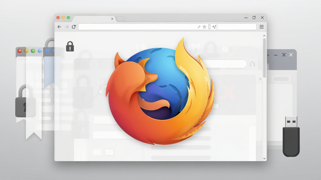 һ��չʾPortable Firefox����������ĸ������ֲ廭�����������ǻ���������־�Ե���ɫ������������ͼ�꣬��Χ�����Ű�͸������������ڡ���ǩ����������U�̵�Ԫ�أ����ּ������������Ϊǳ��ɫ���䣬�������ִ��Ƽ��У�����ϸ��ɾ����޶�������