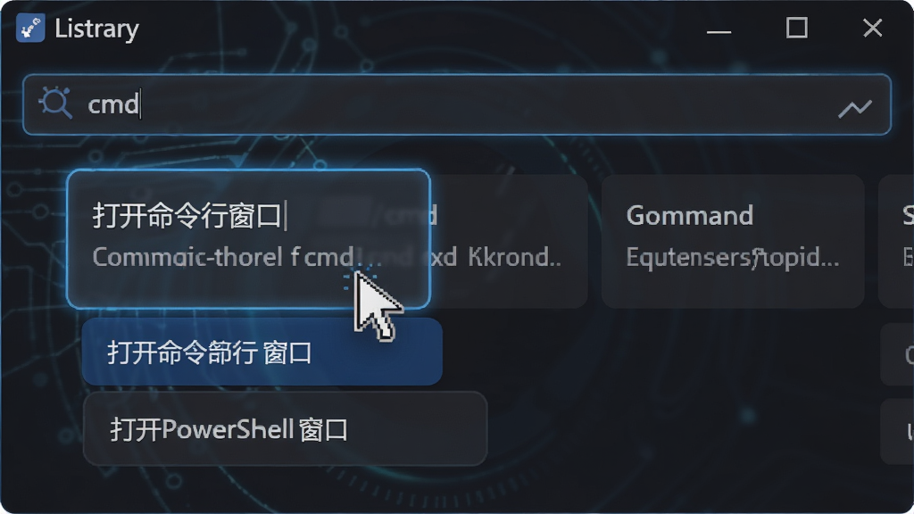 ���壺Listary�����������롰cmd������·��������������д��ڡ��͡���PowerShell���ڡ�ѡ����֣�����ѡ���Կ�Ƭʽ�������У��Ű棺ÿ����Ƭ�����������ƺͼ������������ִ���ɫ���⣬ǿ������ĿƼ��У�ϸ�ڣ����ָ����ͣ�ڡ��������д��ڡ��ϣ�������ʾ�����ʣ��߷ֱ��ʣ�ϸ�ڷḻ���޶���Ԫ�ء�