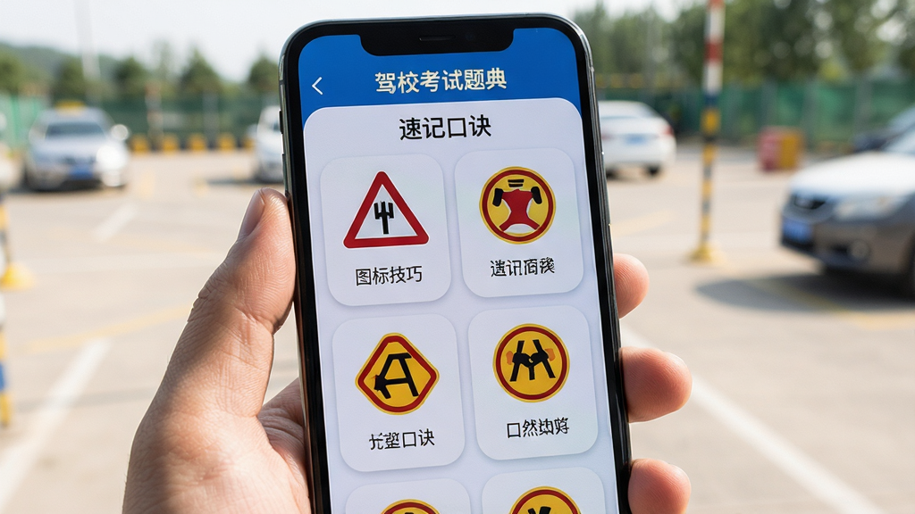 ���壺�ֻ���Ļ��չʾ�š���У������䡱�ġ��ټǿھ���ҳ�档���֣���Ļ�Ϸ��ǡ�ͼ�꼼�ɡ����������·��Կ�Ƭ�б���ʽչʾ���ֽ�ͨ��־ͼ��ÿ��ͼ�������м�̵Ŀھ����֡��Ű棺�ֻ�������ס��������ģ���Ļ��������������дʵ��Ӱ��񣬽��㼯������Ļ�ϡ�ϸ�ڣ���Ƭ���Բ�󣬿ھ����������ɶ������ʸ��壬ͻ��ѧϰ��Χ��
