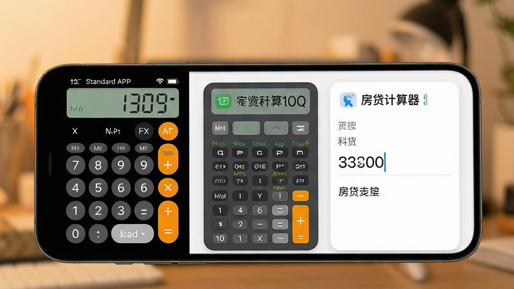 һ��չʾ�°淿��������APP�������ܵĳ���ͼ�������������ֻ���Ļ��д����Ļ��������ʾ��׼����������ѧ�������뷿����������������ģ����л����棬�����黯������ʹ��ůɫ�������ֲ������Ĺ�ͼ�����Ϊ�ִ���ƽ��UI��ƣ�ϸ�ڰ���������������������״̬�����ʸ���ɾ��޶���Ԫ��