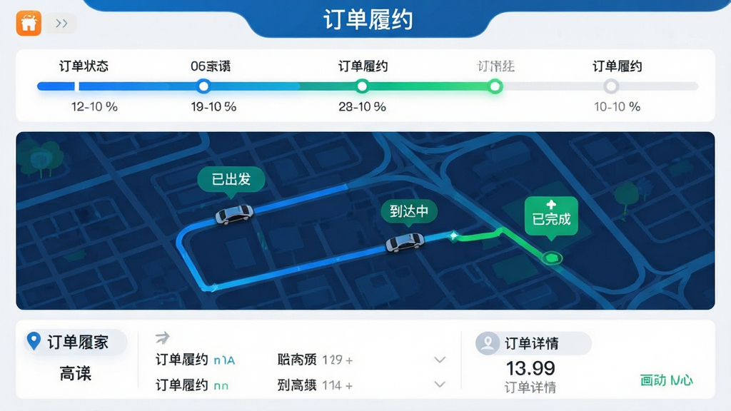 ���壺�����̼Ҷ���׷�ٽ��档���֣�����Ϊ����״̬���������в�Ϊ��ͼ�켣���ײ�Ϊ�������顣�Ű棺�߼��������ص�ͻ������񣺿Ƽ��У���ɫ����ɫ���䡣ϸ�ڣ�������ʾ��������Լ�����⣬��ͼ����ʾ������ʻ·����״̬���Ϊ���ѳ��������������С���������ɡ������ʣ����壬�ɾ��޶���Ԫ�ء�