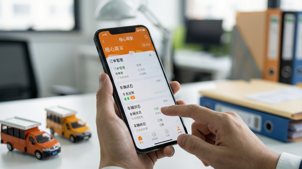 ���壺�û��ֳ��ֻ�ʹ�ó����̼�APP������Ϊ�칫�һ��������֣��ֻ���Ļ��д��չʾ�����б�����Χ�г���ģ�����ļ��С��Ű棺�۽��ֻ���Ļ�������黯�������ʵ��Ӱ�У���Ȼ���ߡ�ϸ�ڣ���Ļ��ʾ�������̼ҡ�Ӧ�ý��棬�С�������������������״̬����ģ�飬�û���ָ�����Ļ�����ʣ����壬�ɾ��޶���Ԫ�ء�