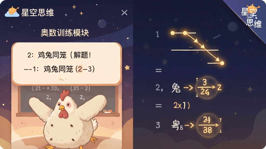 ��������Ϊ���ǿ�˼ά��APP�ڵİ���ѵ��ģ�飬����չʾһ�����ڡ�����ͬ�����Ķ���������̣��������Ŀ���ұ����𲽲����߶�ͼ���������ҷ������������ˡ����Ϊ��ƽ���廭�磬����ůɫ����ϸ���У��ؼ������з�����Ч�����ʸ��壬�����ǿ�˼ά���Ǳ꣬�ɾ��޶���Ԫ�ء�