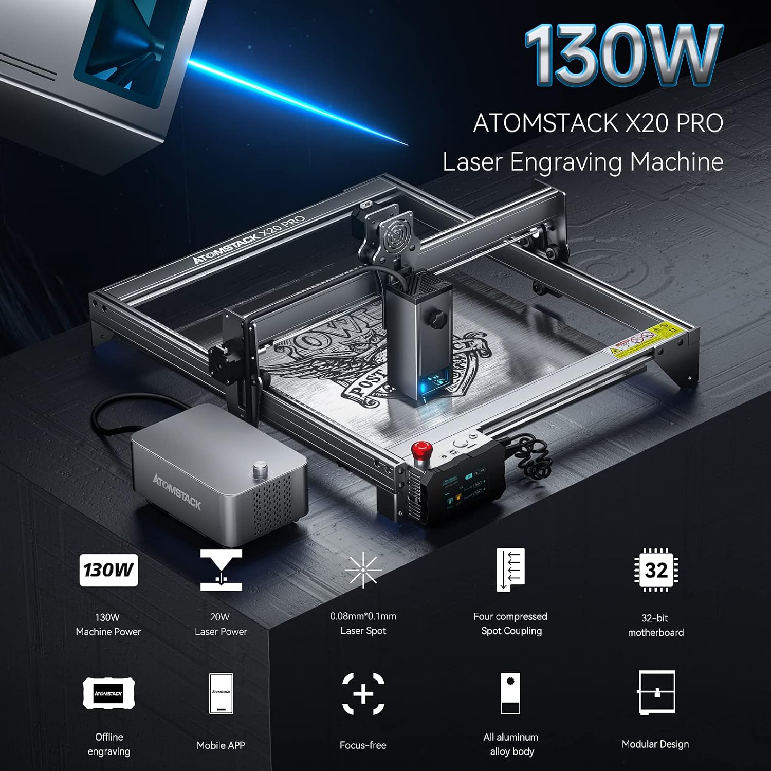 AtomStack X20 Pro 20�� �и�ʵ��Ч��