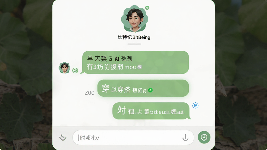 比特纪BitBeing日常对话界面,主体为聊天窗口显示AI分身发送的早安问候与穿搭建议,布局顶部为分身头像,中间为消息气泡,底部为输入框,风格清新自然,细节包含时间戳与已读标记,画质高清,干净,无多余元素