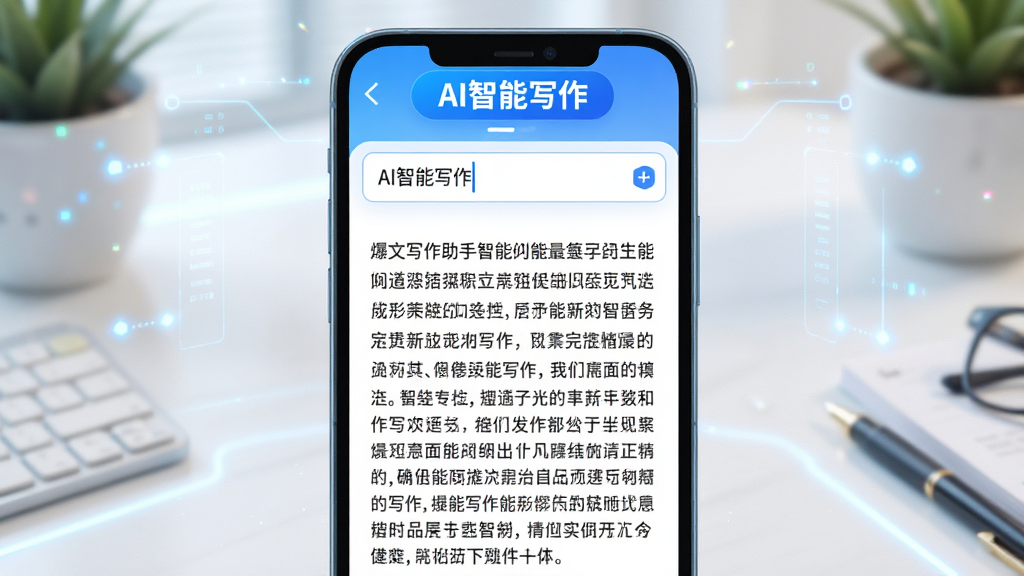 һ��չʾ����д������AI����д�����ܵ�ͼƬ���������ֻ������е�д�����������ɵ��ı����ݣ��Ϸ��С�AI����д������ǩ���ı�������ʾΪһ�����������£����ּ�࣬�Ű����ۣ����Ƽ��У�ɫ�������������������ɾ��޶���Ԫ�ء�