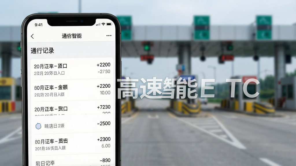 չʾ��������ETC App�ڡ�ͨ�м�¼��ҳ�棬�б���ʾ���ڡ����ٳ���ڡ�������Ϣ��������Ƽ����ˬ�������黯�ĸ��ٹ�·�շ�վ��ͻ������������ETC��ˮӡ�������������ɾ�������