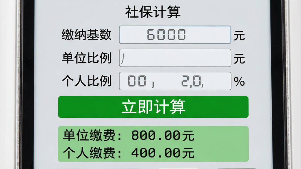 ���壺������������д����ʾ���籣���㡱ҳ�棬���������ɻ�����������λ�������������˱���������������һ����Ŀ�ġ��������㡱��ť�����֣�������У������ֱ���У��·��Ǽ����������Ű棺���ֲ��õȿ����壬�����������ɫ������ʾ����񣺼������磬ǳ��ɫ������ϸ�ڣ�ÿ��������Ҳ��е�λ��Ԫ����%����ע���������ʾ����λ�ɷѣ�800.00Ԫ���������˽ɷѣ�400.00Ԫ�������ʣ����壬�ɾ��޶���Ԫ�ء�